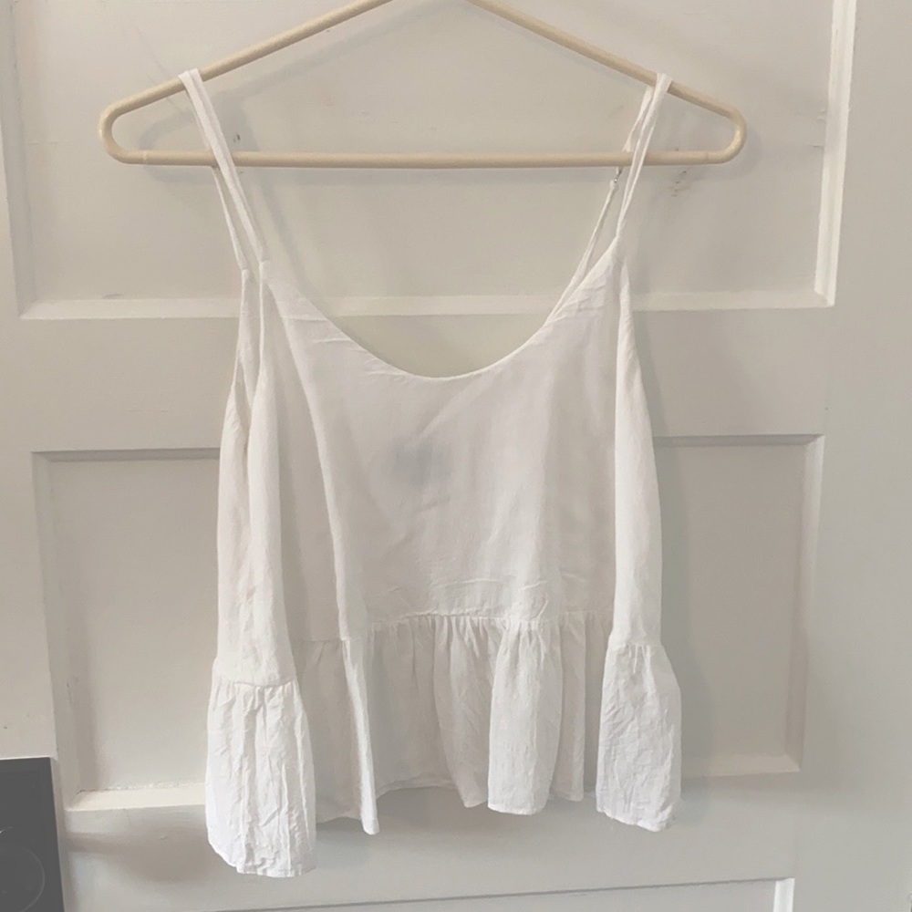 Topshop White Flowy Tank Top